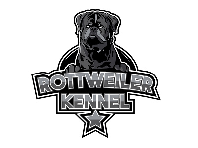 Rottweiler Kennel black white branding cartoon design digitalart dog dog logo dogs graphicdesign gray illustration ilustrator kennel logo rottweiler rottweiler logo star vector