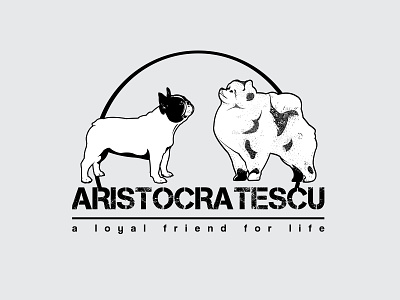 Aristocratescu - A Loyal Friend For Life adobe illustrator art design designer digitalart dog dog logo french bulldog graphicdesign illustration kennel logo logo design logotipo logotype pomeranian ui ux vector