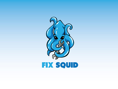 Fix Squid adobe illustrator art artist blue branding design designer digitalart fix graphicart graphicdesign illustration logo logotype squid ui ux vector