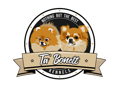 Ta' Bonett Kennels adobe illustrator art brand chihuahua circle logo design designer digitalart dog dog logo dogs graphicdesign illustration kennel logo logotype pomeranian ui ux vector