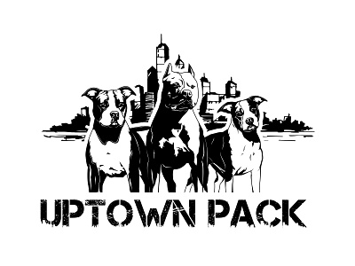 Uptown Pack adobe illustrator american art brand design designer digitalart dog dog logo graphicdesign illustration kennel logo logotype pack staffordshire terrier town uptown vector