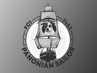 Panonian Sailor adobe illustrator american americanstaffordshireterrier animation art branding design dog graphic design graphicdesign illustration logo panonian sail serbia ship stafford ui ux vector