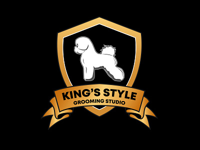 King's Style adobe illustrator art bichon branding design dog dog logo graphicdesign grooming illustration king logo studio style ui ux vector