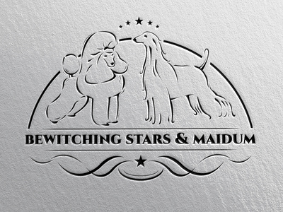 Bewitching Stars & Maidum adobe illustrator afghanistan hound art branding design dog drawing graphicdesign illustration kennel logo poodle ui ux vector