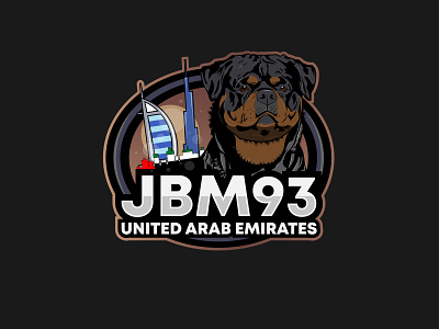 JBM 93 adobe illustrator art branding design dog drawing dubai graphicdesign illustration kennel logo rott rottweiler uae ui united arab emirates ux vector