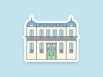 French Manoir architecture building castle flat french house manoir sticker