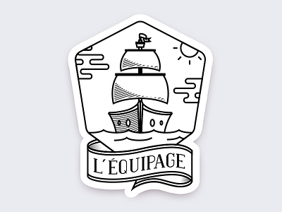 L'équipage boat crew equipage outline sticker