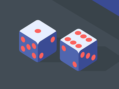 Dices colors dice dices flat gambling game illustration