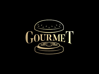 Gourmet - Burger Restaurant brand branding burger gold golden gourmet logo restaurant