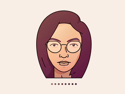 Woman Portrait eyes face female girl glasses gradient line outline portrait woman