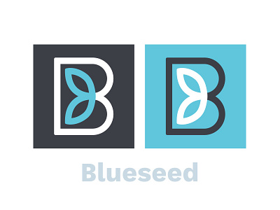 Blueseed Logo b blue digital flat leaf leaves logo monogram plant seed tech