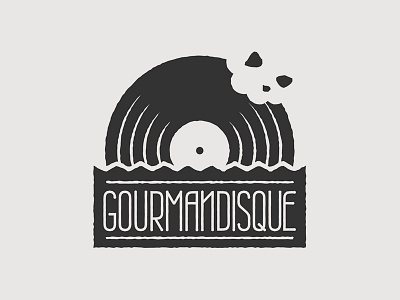 Gourmandisque - Musical collective logo bite eaten label logo music sweet vinyle