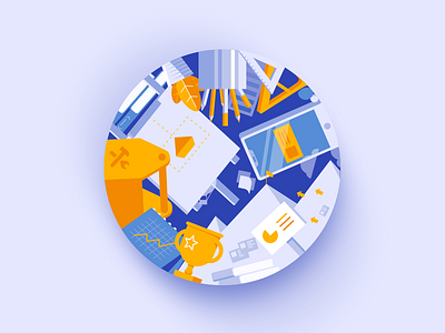 Digital Marketing Coaster Illustration