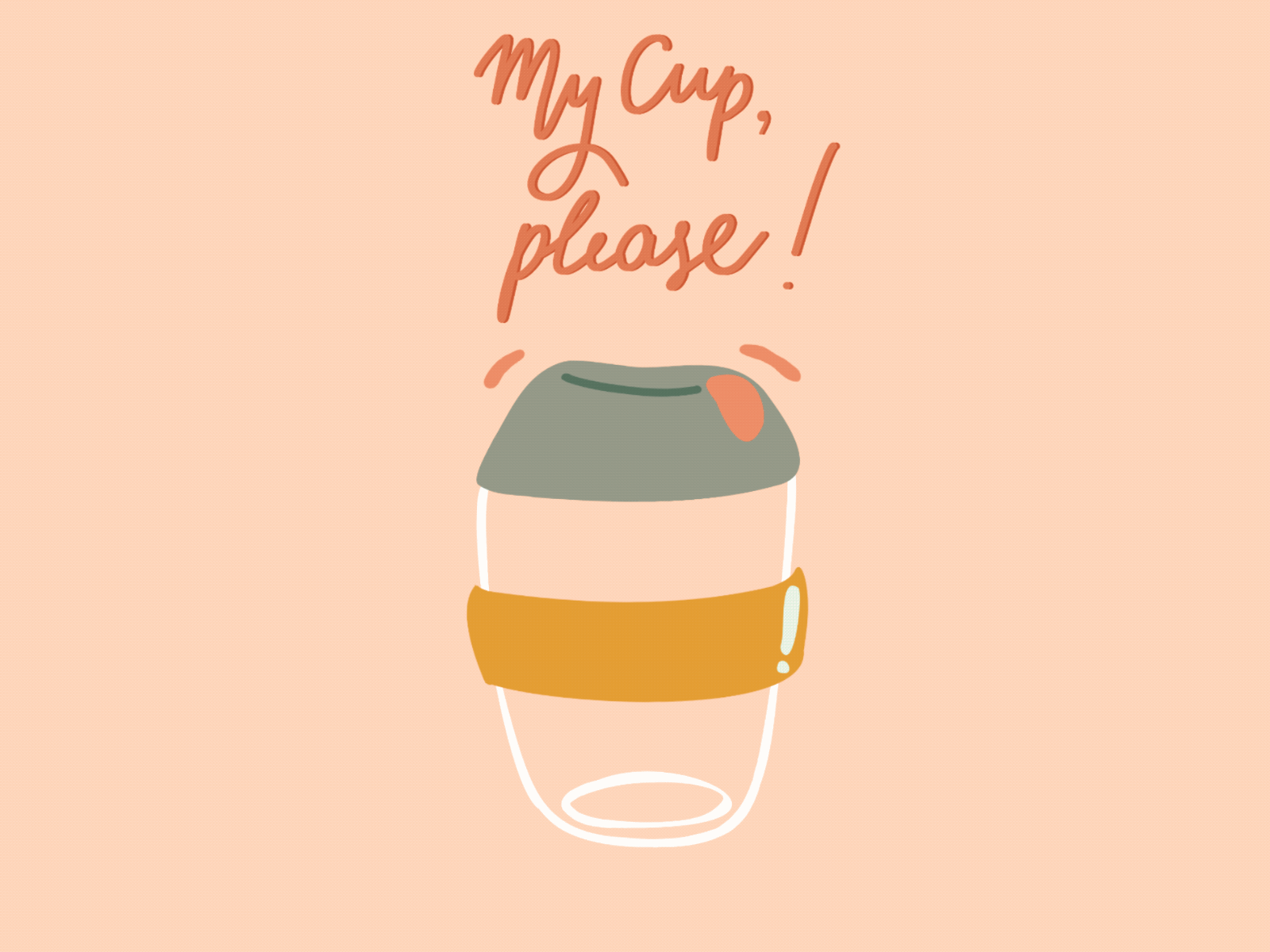 My Cup, please! flat illustration illustrator plastic vector zero waste
