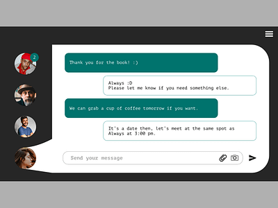 Message page - Daily UI 013 013 adobe xd daily 100 challenge dailyui design message message page
