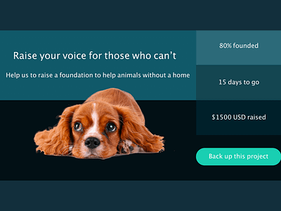 Crowdfunding Campaign - Daily UI 032 032 adobe xd crowdfunding campaign daily 100 challenge dailyui design dog