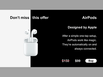 Offer - Daily UI 036 adobe xd airpods black and white daily 100 challenge dailyui design offer