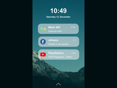 Notifications - Daily UI 049 049 adobe xd daily 100 challenge dailyui design lock screen notifications