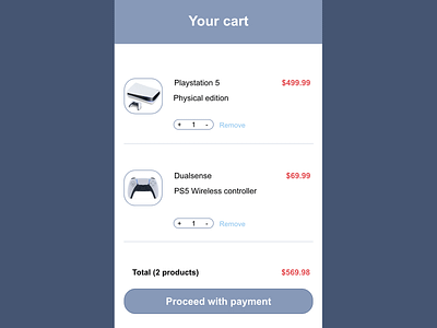 Shopping cart - Daily UI 058