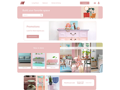 Furniture project page adobe xd furniture pastel color udemy