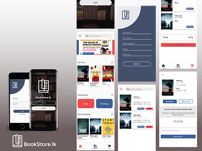 BookStore.lk E-Book Library android design figma mobile app mobile app design mobile design mobile ui ui uiuxdesign ux ui