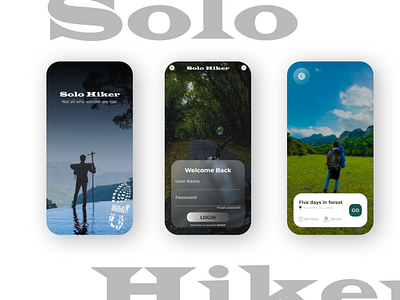 SOLO HIKER android design figma illustration logo mobile app mobile app design mobile ui ui uiuxdesign