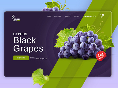 Grapes Shop adobe xd branding creative ecommerce ecommerce design fruits store graphics photoshop shop ui design