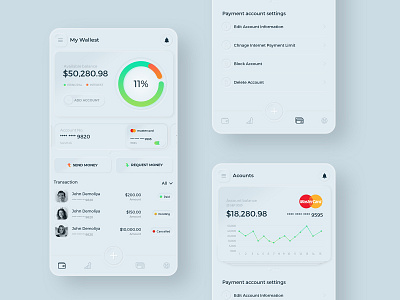 Bank wallet app bank bank wallet app mobile app mobile app design skeuomorphism wallet wallet app