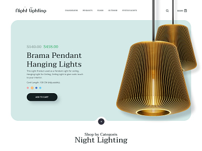 Website concept for lighting shop creative figma graphics hero section light shop night light webdesign website banner website concept