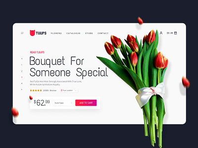 Tulips flower shop (concept) concept ecommerce design figma flower flower shop website shop tulips