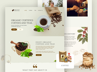 Organic coffee shop coffee coffee shop design graphics home page index page organic ui ux website