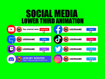 Social Media Lower Third Animations animation facebook instagram lower third social media twitch twitter