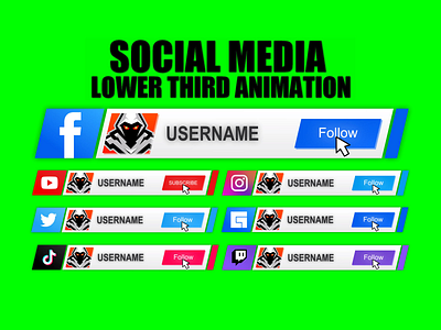 Social Media Lower Third Animations animation facebook instagram lower third social media twitch twitter