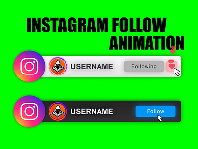 Instagram Follow Button Animation animation design facebook instagram lower third social media twitch twitter