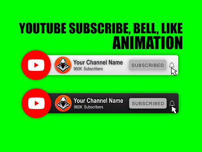 youtube subscribe and bell buttons animation animation facebook instagram lower third social media twitch twitter youtube