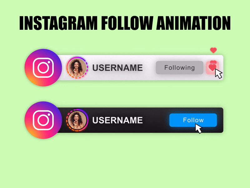 Instagram Follow Button Animation animation facebook instagram lower third social media twitch twitter