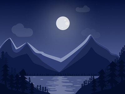 Mountains design graphic design illustration inspiration landscape moon mountains night