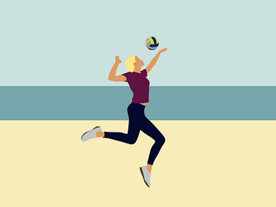 My volleyball girl ball beach design game girl graphic graphic design illustration inspiration sea simplicity sport summer ui valleyball vector volleyball