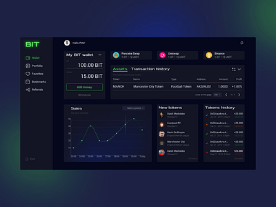 Sport investment wallet dashboard