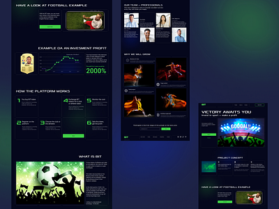 Sport investment landing page