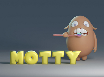 Motty 3d 3d artist 3dart 3dillustration basic character concept design simple