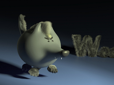 Woo 3d 3d artist 3dart 3dillustration basic character concept simple wolf