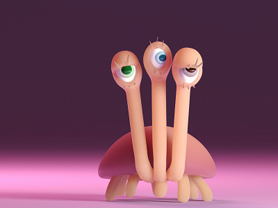 Carl, Clara and Coralla 3d 3d artist 3dart 3dillustration basic character concept illustration simple