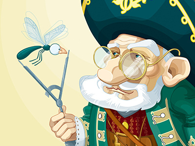 Keeper 2d character explorer fairy gnome illustration