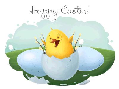Happy Easter! animation character chicken easter eggs illustration