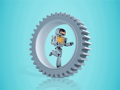 Running Robot-SIM 3d animation character kyiv lviv robot ukraine wheel