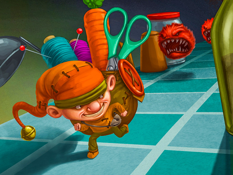 Little Thief monsters escape game art 2d illustration character design