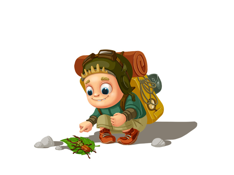 Family adventure story 1st shot gameart 2d explorer illustration bug adventure family