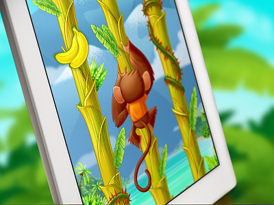 Tree Hopper iOS game art app character design design game art ios monkey