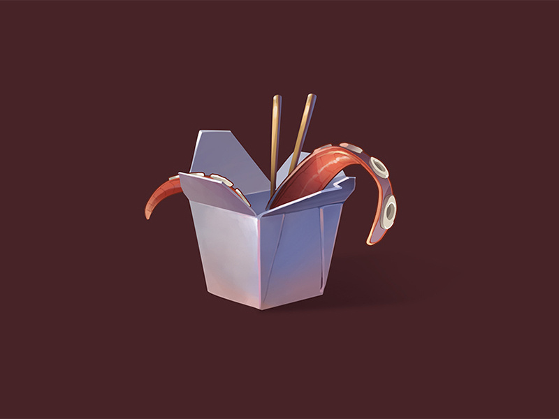The food illustration 2d tentacle food